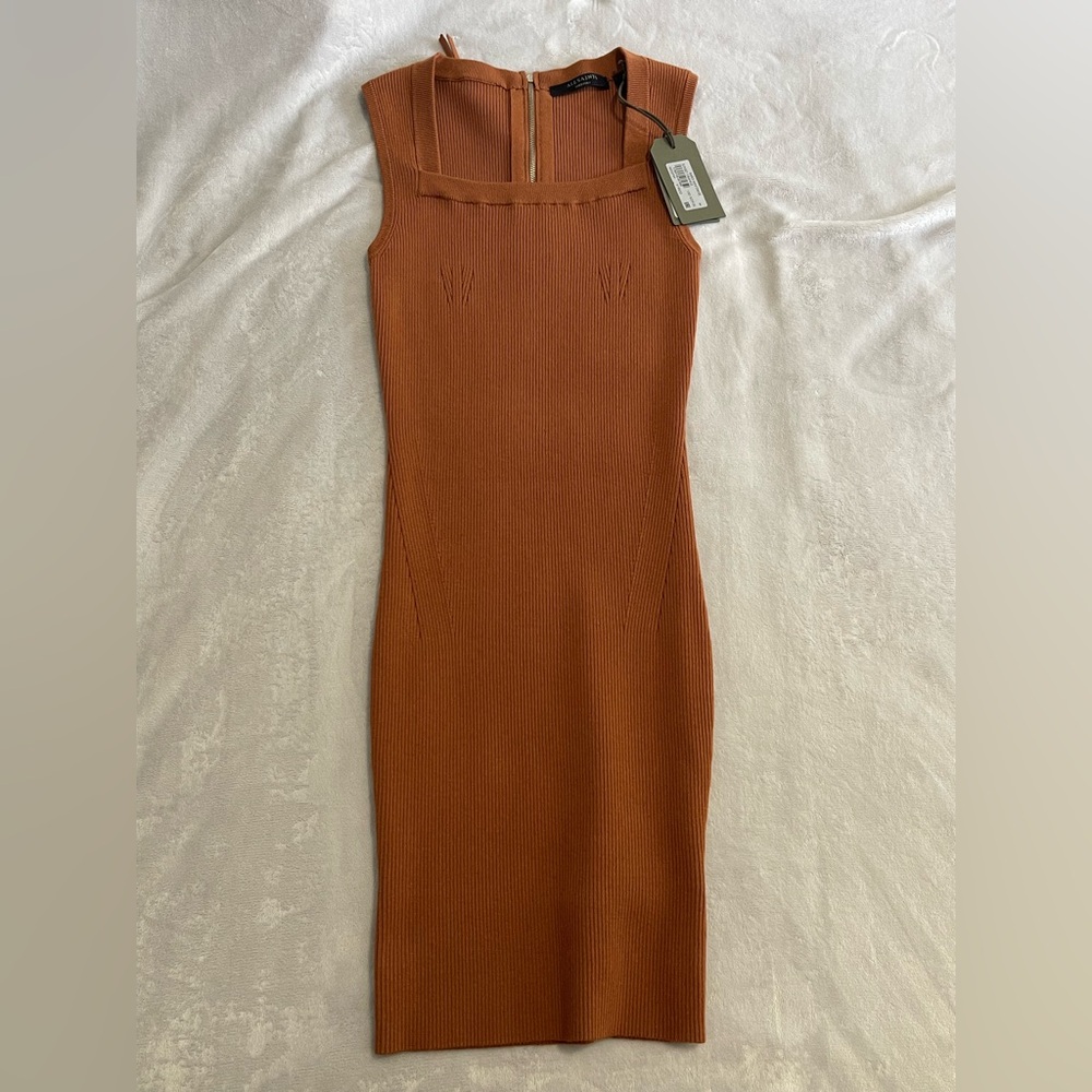 All Saints Terracotta Sleeveless Knit Dress